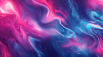 Obraz premium Vibrant abstract pattern with swirling colors of pink, blue, and purple, creating a mesmerizing fluid appearance.