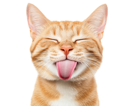 a cat with its tongue out