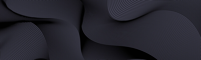 Obraz premium Black background wave abstract vector design