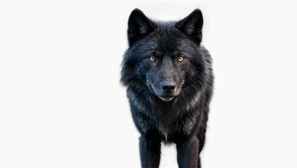 Fototapeta premium Black wolf isolated on white background
