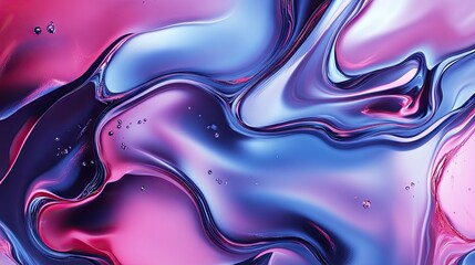Obraz premium Abstract fluid art in shades of pink and blue, creating a smooth and captivating design.