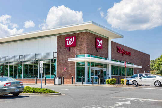 SHELBY, NC, USA-9 AUGUST 2019:  A Walgreens Pharmacy, bulding and parking lot.