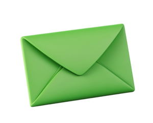 a green envelope with a white background