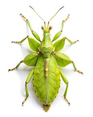 green grasshopper isolated on white