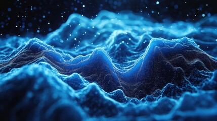 Naklejka premium The image is a blue wave with a lot of white specks