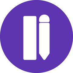 Pen scale color icon single line vector