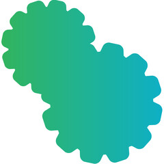 Gears color icon single line vector