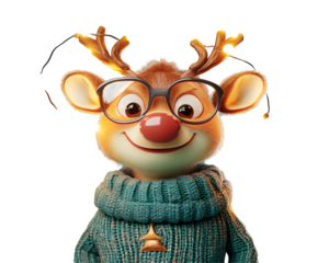 a cartoon character wearing glasses