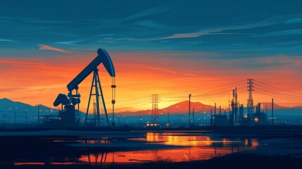 Fototapeta premium Banner on oil industry trends with data on rising crude oil prices and market stats. 