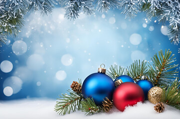 christmas decoration on a blue background