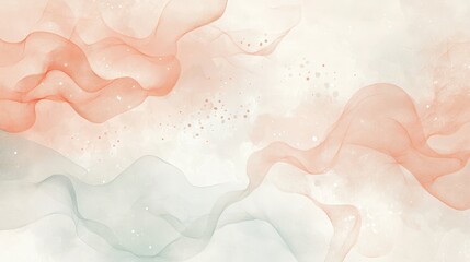 Fototapeta premium Calming wallpaper with flowing liquid patterns and glowing lights on a soft gradient