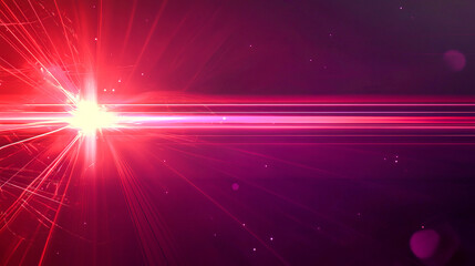 Fototapeta premium Vibrant pink laser beam crossing dark space with radiant light burst