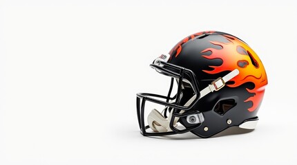 Fototapeta premium American Football Helmet with Flame Design