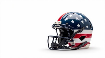 Fototapeta premium American Football Helmet on White Background