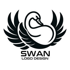 Fototapeta premium Swan Vector Logo Design