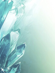 Obraz premium Shimmering crystal formations with sharp edges, blending icy tones and gradients in a minimalist, modern composition.