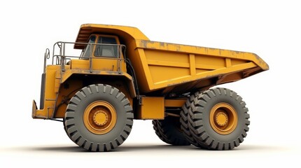 Large Yellow Dump Truck on Construction Site