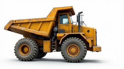 Large Yellow Dump Truck on Construction Site