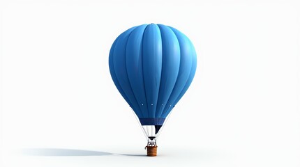 Obraz premium Blue Hot Air Balloon on White Background