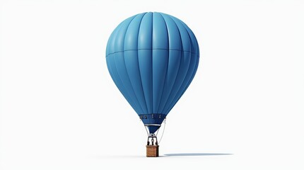 Obraz premium Blue Hot Air Balloon on White Background