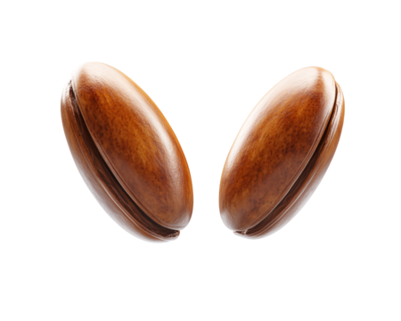 two brown objects on a white background