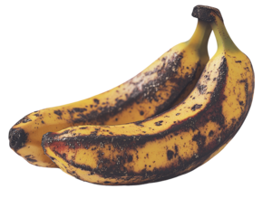 a bunch of bananas with brown spots
