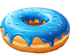 a blue donut with sprinkles