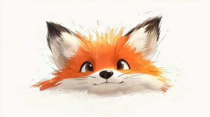 Obraz premium A clear close-up of a red fox's face with white and black stripes around its eyes