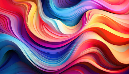 Fototapeta premium A vibrant 3D abstract design showcasing smooth, flowing lines and soft gradients in dynamic colors. Perfect for modern backgrounds, artistic projects, and visual appeal with a contemporary touch.