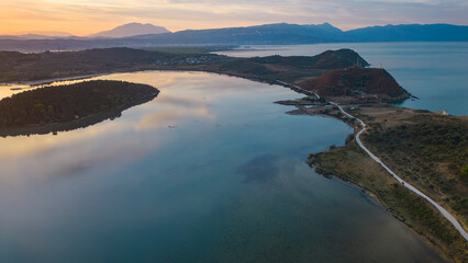 aerial view of the Narta lagoon, near Vlore, Albania