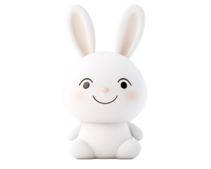 a white bunny toy with long ears