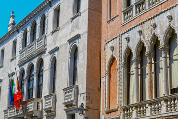 Denkmalgeschützte Palazzo-Fassade In Venedig 