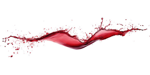Red wine splash isolated on a transparent background, PNG file