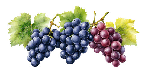 Obraz premium bunch of grapes isolated on a transparent background, PNG file