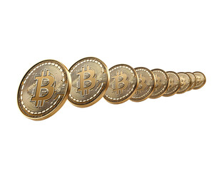a row of gold coins