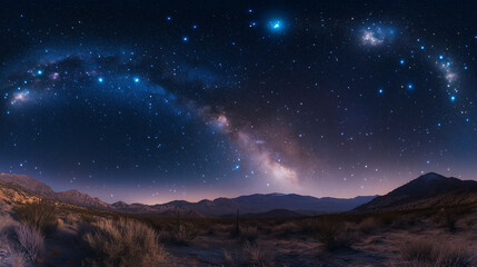 一面の星空が美しい、A beautiful starry sky
、Generated　AI