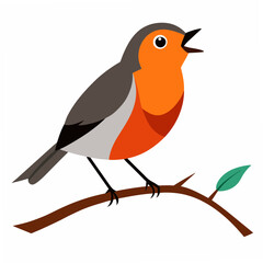 A delightful American Robin singing a melodious tune while perched gracefully on a tree branch, embodying the essence of nature.