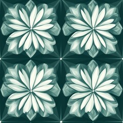 Fototapeta premium Elegant Floral Tile Pattern Design
