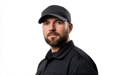 A man wearing a black hat