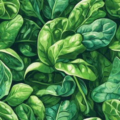 Obraz premium Close-up of Fresh Spinach Leaves