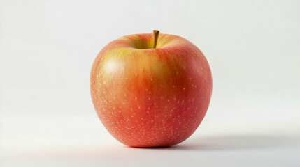 Red apple on white background with subtle lighting