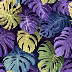 Vibrant Tropical Leaf Pattern Design