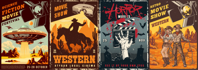 October movie festival genre posters