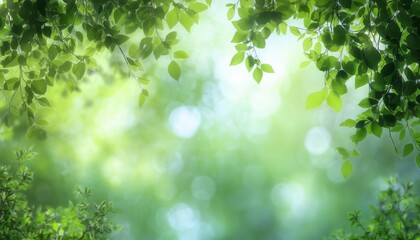 Obraz premium Green Leaf On Blurred Greenery In Garden: A Nature View With Sunlight And Copy Space For Natural Green Plants Landscape, Ecology, Fresh Wallpaper.