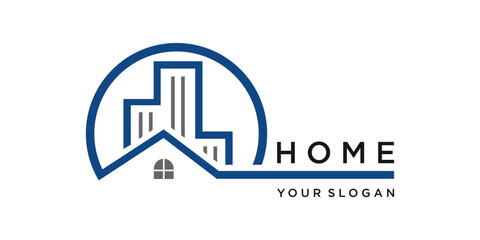 Fototapeta premium house construction logo icon vector