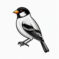 Naklejka premium a minimalist sparrow icon clipart, outlined design, isolated on white background