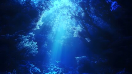 Obraz premium A forest of shimmering coral deep underwater