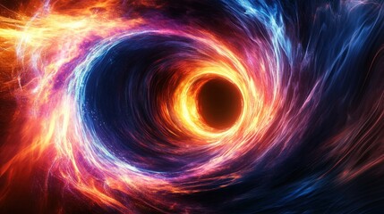 Vivid Swirling Nebula with Bright Colors and Mysterious Cosmic Vortex Imagery