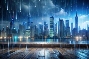 rainy podium background display for product