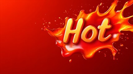 Vibrant splash with the word 'Hot' in bold, fiery colors, creating an energetic and passionate vibe.